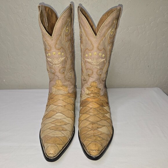 El General 1901 Exotic Skins Patchwork Western Cowboy Boots Men's USA Size: 8.5 - Picture 5 of 13
